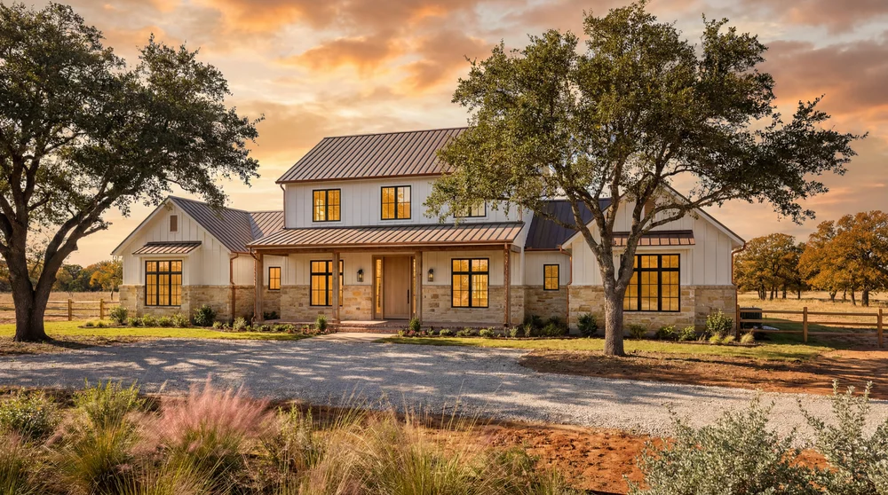 1-kcb-modern-farmhouse-acreage-estate-golden-hour-hockley-tx